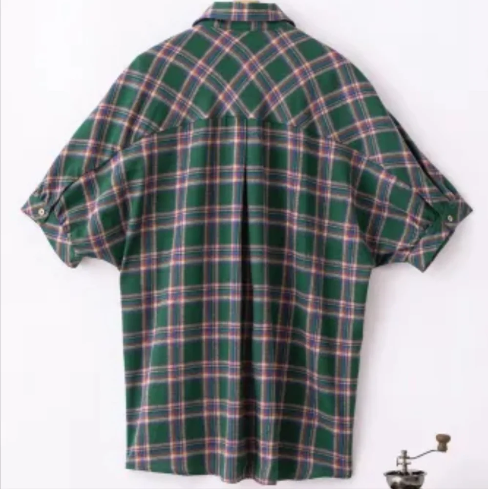 New Oversized plaid tunic shirt - Picture 14 of 17